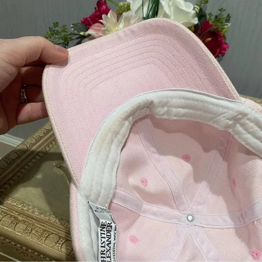 Christine Alexander High Maintenance Rhinestone Cap Pale Pink Strap Back OSFA